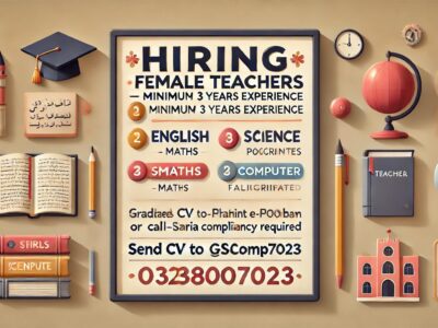 📢 Hiring Experienced Female Teachers